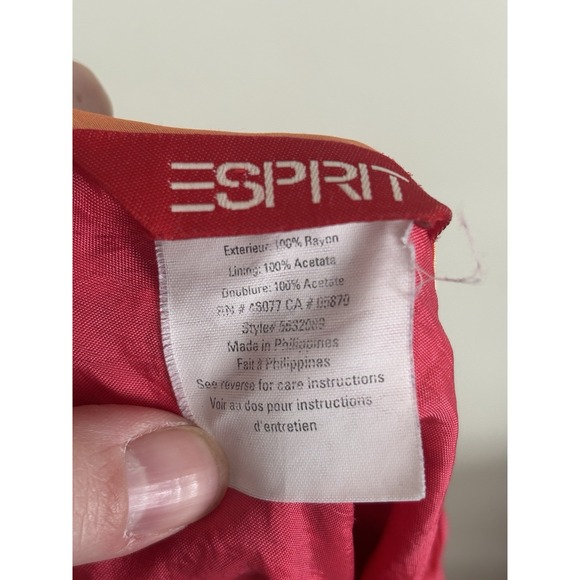 Vintage 90s Y2K Esprit Mini Skirt Womens 9/10 Medium Floral Orange Boho Grunge - Picture 2 of 6